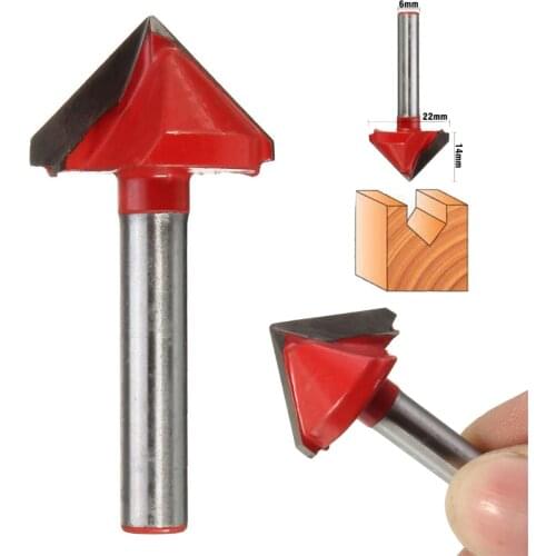 High Quality 1PC 6mm x 22mm 90 Degree 3D Wood Making Router CNC Engraving V Groove Bits Drill Tool Woodworking Carve