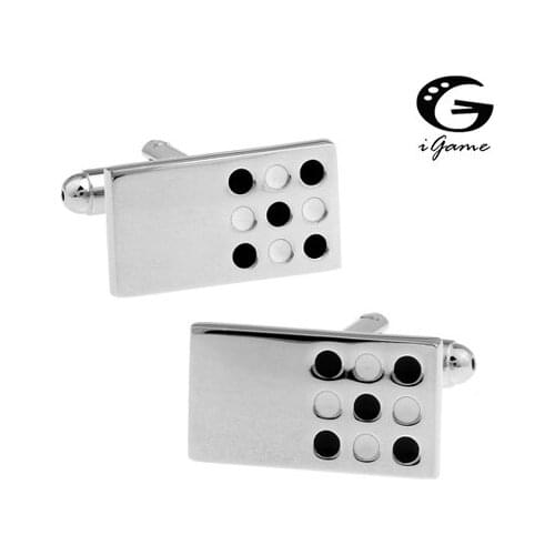 IGame Factory Supply Rectangle Cuff Links Black Color Paint Design Quality Brass Material Free Shipping