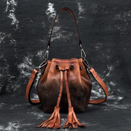 Chinese Style Fashion Multi-Function Manual Large Capacity Cowhide Womens Handbags Leather Atmospheric Shoulder Bags