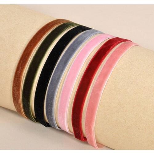 2021 New 1pcs Black Velvet Choker Necklaces For Women Colorful Chokers Necklaces Pink Chocker collares Collier ras de cou