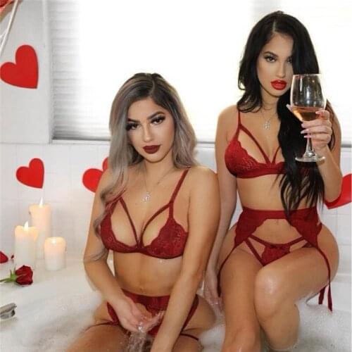 S-2XL Lingerie Sexy Hot Erotic Intimates Bra Sets Panty G-string Set Sexy Transparent Lingerie Lace Open Bra & Brief Sets