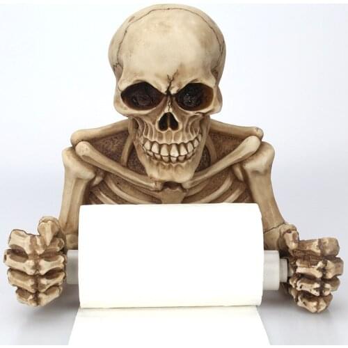 1 PCS Creative Resin Skull Toilet Paper Roll Holder Wall Mounted Toilet Paper Storage Box Roll shelf Bathroom Accessories Hot