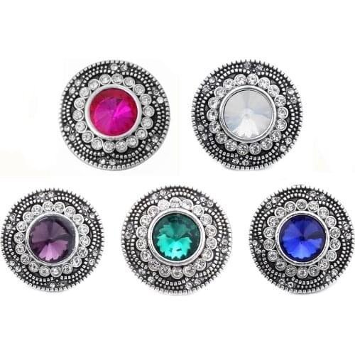 10pcs/lot New Snap Button Jewelry Snap Jewelry Rhinestone 18mm Snap Buttons Fit Snap Button Bracelet Women DIY Jewelry
