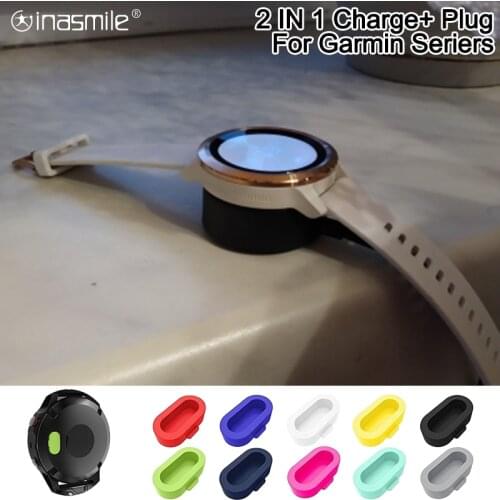 10pcs Dustproof Plug Cover Case for Garmin Vivoactive 3 charger 4 935 945 245 Fenix 5 S X Plus 6 USB Dock Charging Cable