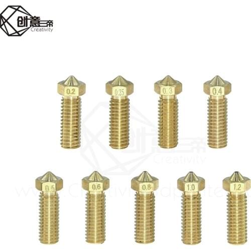 5Pcs Volcano Mouth Nozzles 3.0mm Filament 0.2/0.25/0.3/0.4/0.5/0.6/0.8/1.0/1.2mm 3D Printer Parts Copper Lengthen Extruder part
