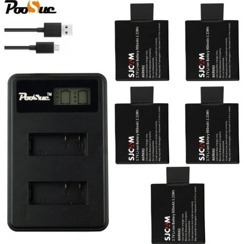 For SJ4000 original sj 7000 Battery Dual LCD USB Charger SJ7000 for SJCAM SJ4000 wi fi SJ5000 SJ6000 SJ8000 SJ9000 M10 EKEN 4K