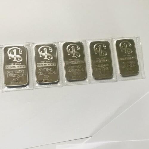 5 pcs Non magnetic Northwest bar silver plated badge 50 x 28 mm coin No.1 souvenir decoration coins with vaccumn package