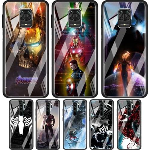 Marvellegends Iron Man Tempered Glass Cover For Xiaomi Redmi Note 10 10S 9 9T 9S 8T 8 9A 9C 8A 7 Pro Max Phone Case