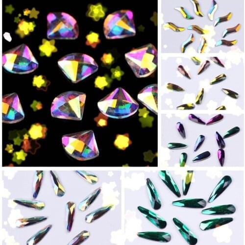 Pulaqi AB Color Nail Art Rhinestone Decoration Glue on Flower Rhinestones DIY Crafts Rhinestone Flatback Diamond Appliques Dress