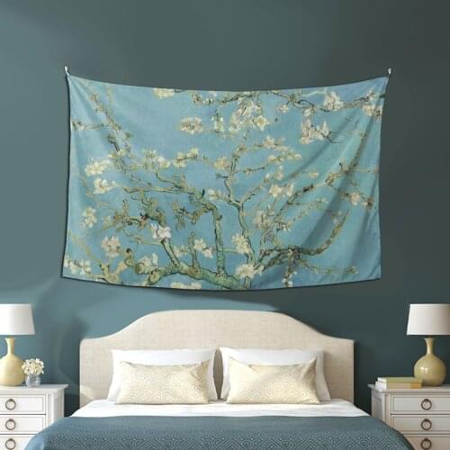 Blossoming Almond Tree Bedroom Tapestry Vincent Van Gogh Painting Background Hanging Living Room Arts Decor Aesthetic Gobelin