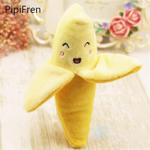 PipiFren Toys For Dogs Banana Fruits Chew Pets Peluche Rattle Insert Squeaker Plush Accessories Cats hond speelgoed perros