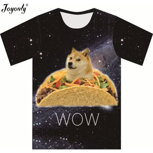 Joyonly 2018 Lovely Dog Wow Color Galaxy Hamburger Printing T-shirt For Boy Girls Children 3d T shirts Summer Tees Tops Clothes