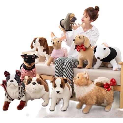 Kawaii Lifelike Dog Simulation Plush Pet Dog Plush Toy Stuffed Animal Cute Sharpei Hound Dog Children Gift At Home Decoration
