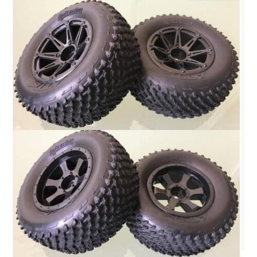 Original HPI 1/10 Short black wheels Course tire set for 1/10 HQ727 slash REMO Vcar A10 4PCS