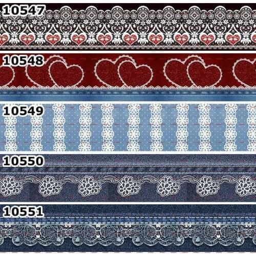 10yards - Different Sizes - Fashionable lace pattern Color Style Printed Grosgrain Ribbon handmade materials