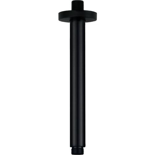 Brass 200mm Bathroom Matt Black Round Ceiling Shower Head Arm