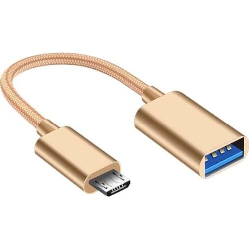 Micro USB to OTG adaptor nylon braided data cable connected to U disk card reader mouse conversion line mobile phone adapter