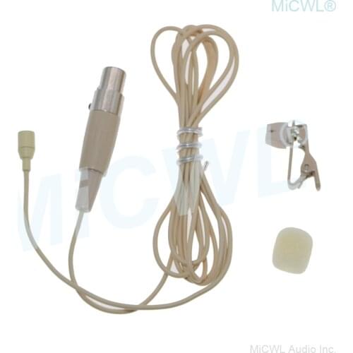 Mini 3Pin XLR Tie Clip Lavalier Microphone for AKG Samson Gemini Wireless TA3F Beige