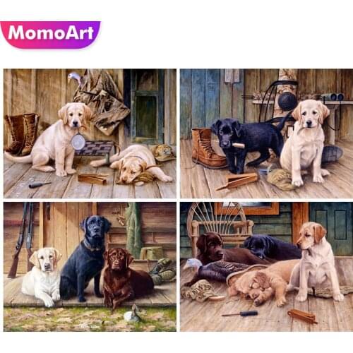 MomoArt Diamond Painting Dog Handmade Gift 5D DIY Diamond Embroidery Animal Diamond Mosaic Full Layout Home Decorations