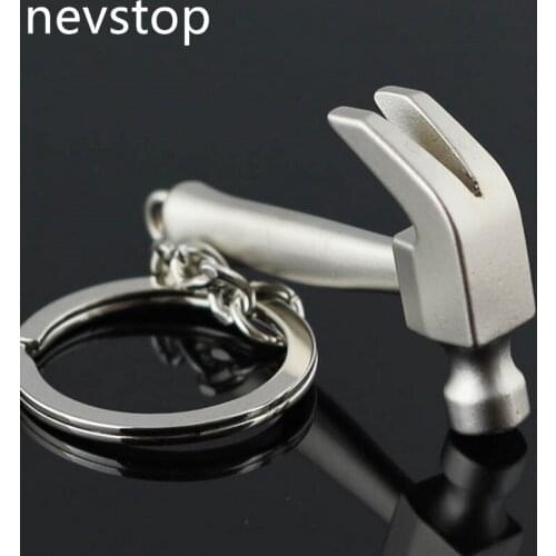 Novelty Claw Hammer Simulation Tools Key Chain Creative Key Buckle Gadgets For Men Mini Model Tool KeyChain Key Ring YSK04