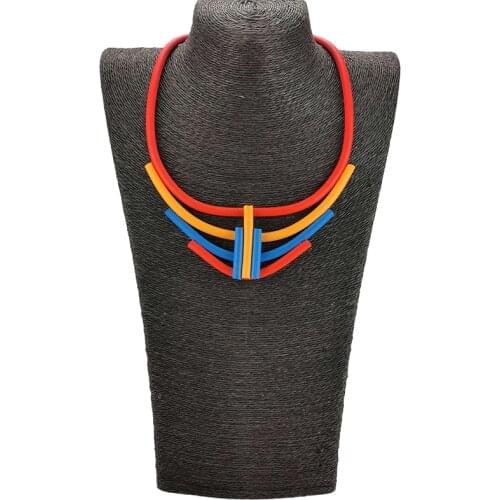 UKEBAY NEW Gothic Choker Necklaces For Women Multicolor Rubber Chain Handmade Jewelry Short Choker Party Clothes Necklace Gift