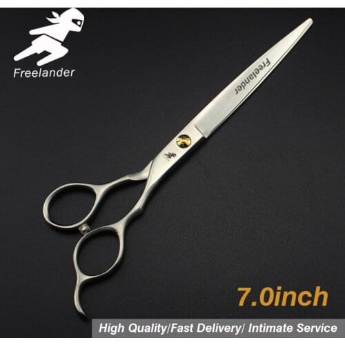 "Hairdressing Scissors Blind Hole Screw Professional Barber Scissors Hair Cutting Scissors 7 Inch Silver Stainless Steel Type"