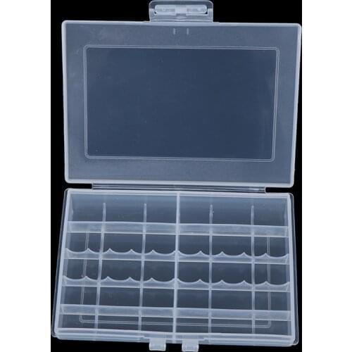 Transparent Hard Plastic Case Battery Storage Case Holder Storage Battery Box For 10 X AA Or 14 X AAA Battery