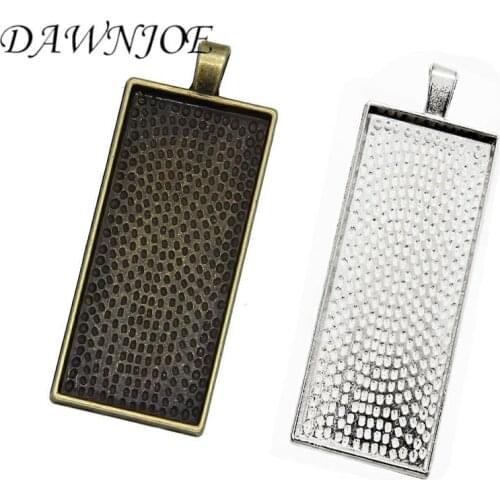 10 pcs/lot 24*48mm Rectangular Cabochon Bottom Base Charm Making Keychain Pendant Necklace DIY Jewelry Accessories