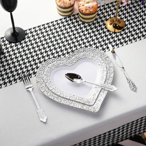 Factory Direct Sales Of 50PCS Disposable Plate Tableware Western Disposable Plate Process Can Be Printed LOGO