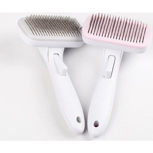 Pet Comb Automatic Hair Removal Comb Dog Self-cleaning Comb Cat and Dog Opening Needle Comb Pet Cleaning Supplies