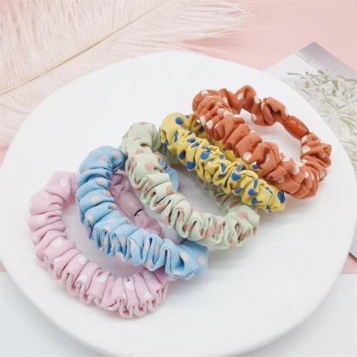 5/6PCS New pearl Lattice Color Scrunchie Elastic Bands Korean Hair Accessories For Women Girls Sweet Ponytail Headwear Headbands