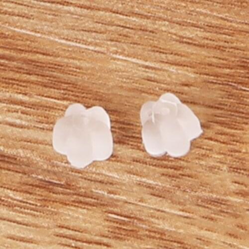 Hot Selling 4MM Lovely 200Pcs/lot Flower Rubber Back Earring Stoppers For DIY Jewelry Findings Accessories Making