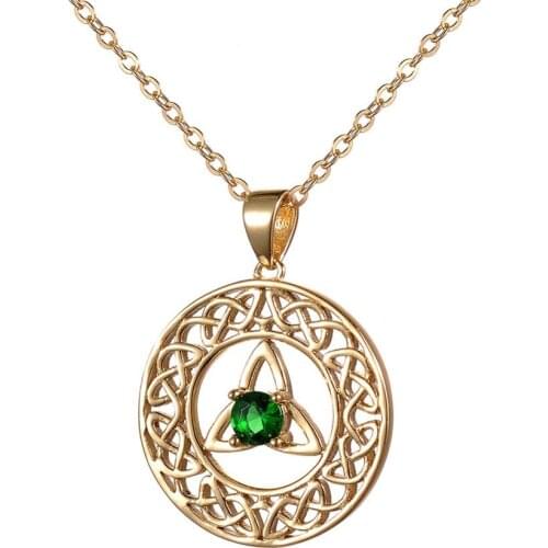 925 Sterling Silver CZ Disc Irish Celtics Knot Wedding Bridal Pendant Necklaces for Women Birthday Gifts 10pcs Lots Wholesale