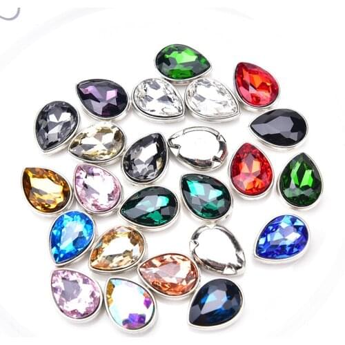 Mix Color 240pcs 13*18mm Teardrop Rhinestones Glass Crystal With Not Hook Claw Setting Sewing Wedding Dress Decoration DIY
