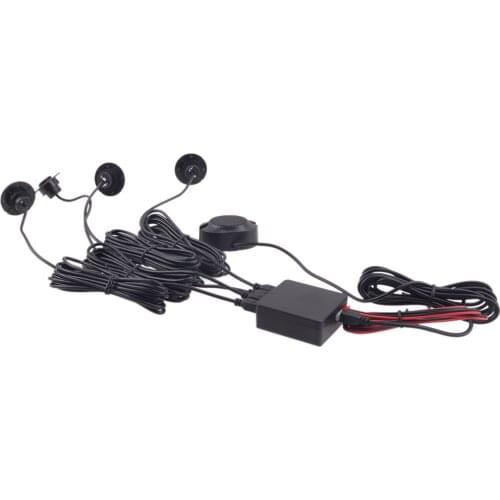 Universal Accessories 9~16V Car Gray Adjustable Flat Parking Sensors Reverse Backup Radar Kit w/Buzzer Alarm 20-200mA 40KHz