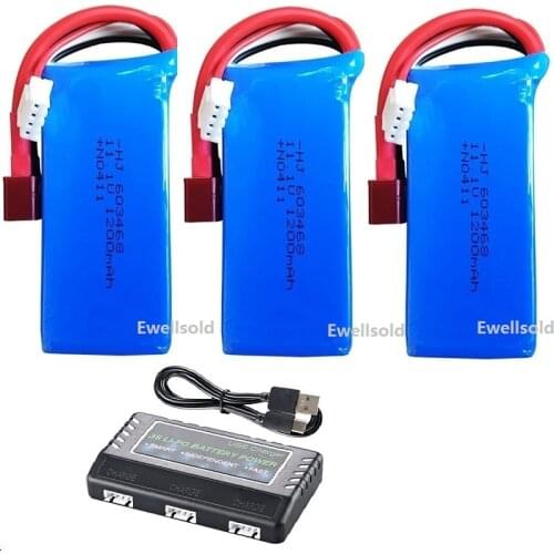 WLtoys Car WL915 High Speed Vehicle F1 Racing Boat Parts RC Battery 11.1v 1200mah 3S T Plug with Charger