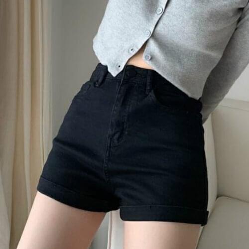 Female Trousers Denim Summer Daily Shorts Women Leisure All-Match Solid Pocket Korean Version Simple Fashion Elegant High Waist