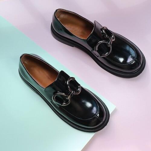 VAIR MUDO 2021 New Pumps Shoes Women Thick Bottom Waterproof Platform Basic Round Toe Office Career Casual Genuien Leather D143