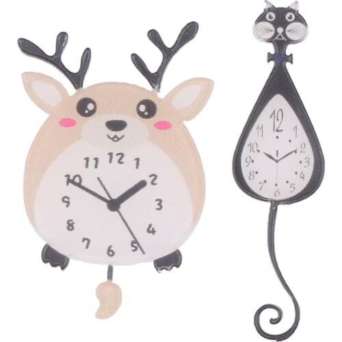 1Pc Cute 1:12 Scale Dollhouse Miniature Cartoon Wall Clock Play Doll House Decor Dollhouse Accessories New
