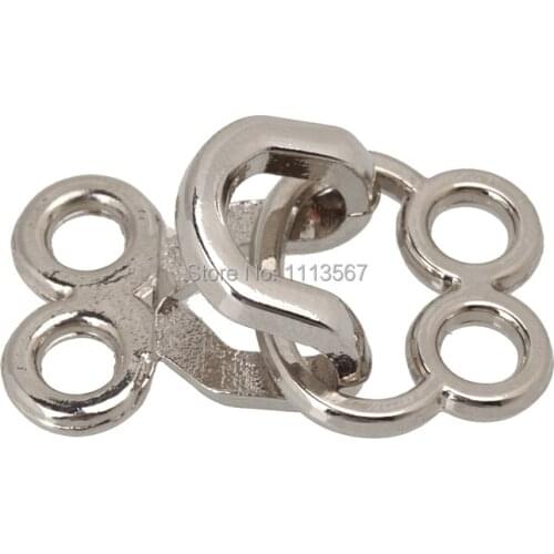 100Set Craft Silver Tone Hook & Eyes Clasp Waist Extender Button Sewing On Garment NK64