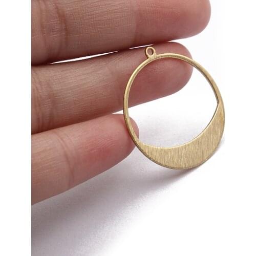 20pcs Textured Brass Round Earrings Charms Dangle Pendant For Handmade Jewelry Findings Making