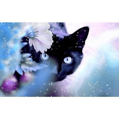 3D Cross Stitch Diy Diamond Painting Spirit Of BLACK CAT Diamond Embroidery Home Decoration Wall Sticker Diamond Mosaic Z241