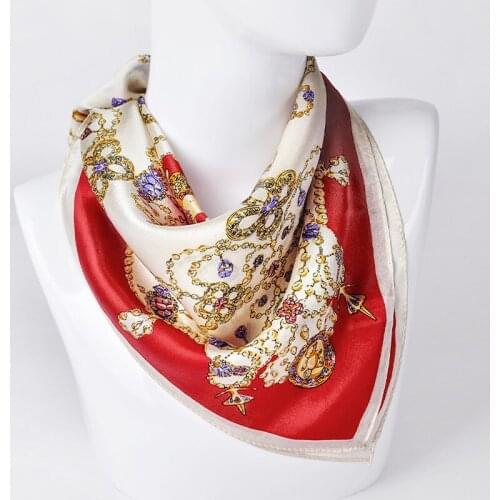 65*65cm Square Silk Neckerchief 2021 Hangzhou Silk Kerchief Wraps for Ladies Printed Bandana 100% Real Silk Square Neck Scarves