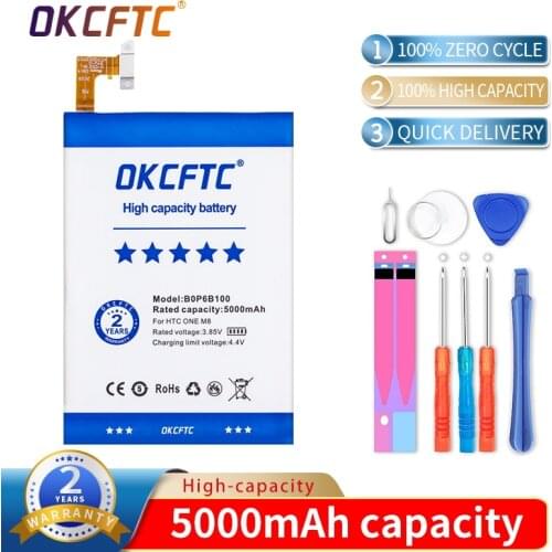 5000mAh Original Hight Capacity BOP6B100 Battery B0P6B100 For HTC One 2 M8 Battery E8 M8x M8 X One2 W8 M8SD M8T M8W M8D M8SW