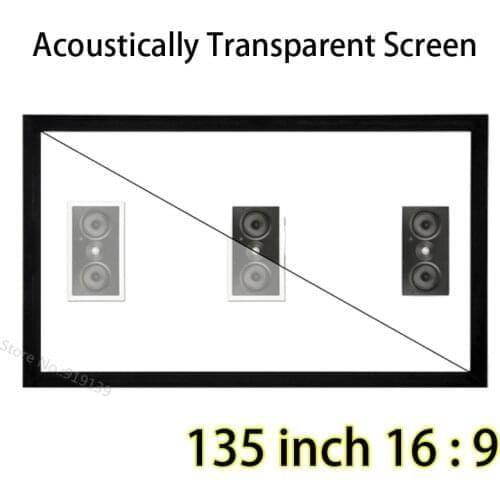 Viewable Size 1681x2988mm Acoustically Transparent Screen HD Widescreen 135inch Fixed Frame Projector Screens
