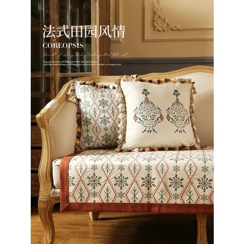 American Light Luxury Pillow Sofa Living Room Cushions Luxury High-End Elegant Pillow Bedside Office Cushion Case Waist Pillow