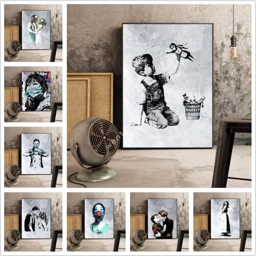Banksy Game Changer Nurse Tribute Canvas Painting Posters and Prints Wall Art Pictures for Living Room Bedroom Home Decoration