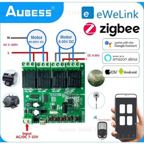 4CH Zigbee WiFi Switch Module Wireless Wireless 4 Relay Card eWelink Remote Control Smart Home Timer Via Alexa Google Home New
