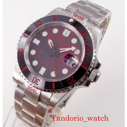 Bliger Sterile Automatic Mens Watch Date Sapphire Crystal NH35A Movement Luminous Marks 904L Oyster Bracelet