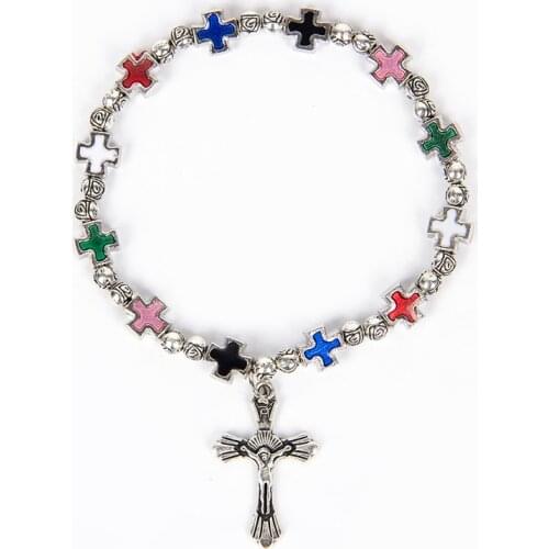 Handmade St. Benedict Medal Bracelet Braided Rosary Coin Beaded Cross Classic Prayer Bracelets Religious Catholic jewelry